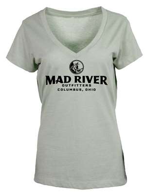 Mad River Outfitters Women's Essential Deep V-Neck T-Shirt- desert sage