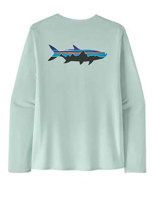 Patagonia Men's Long-Sleeved Capilene Cool Daily Graphic Shirt in Wispy Green X-Dye Men's Fly Fishing Shirts at Mad River Outfitters