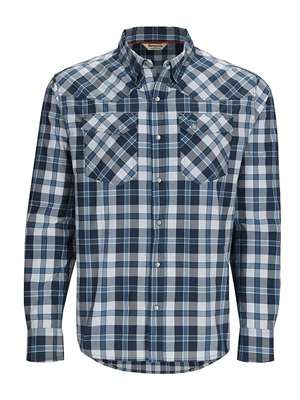 Simms Brackett Shirt- backcountry blue plaid Men's Fly Fishing Shirts at Mad River Outfitters