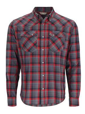 Simms Brackett Shirt- red/black window plaid Men's Fly Fishing Shirts at Mad River Outfitters