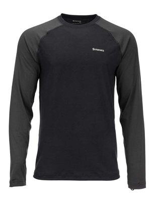Simms Lightweight Baselayer Top- black Fly Fishing Apparel SALE at Mad River Outfitters