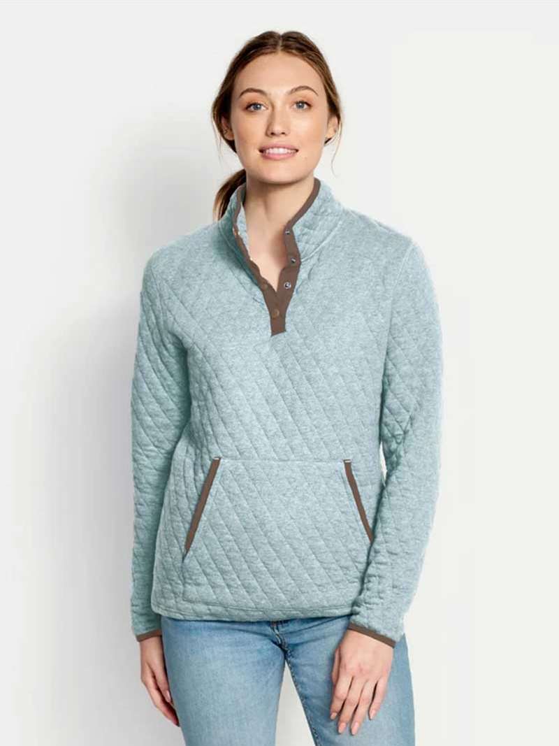  Orvis Women's Outdoor Quilted Sweatshirt, Oatmeal - X