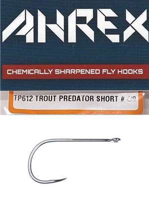 Ahrex TP612 Trout Predator Streamer Short Hooks fly tying hooks bass panfish poppers