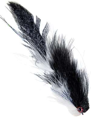 Galloup's Bangtail T & A Streamer - Black/White Largemouth Bass Flies - Subsurface