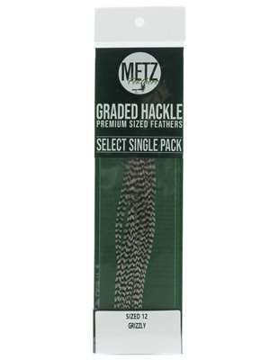 Metz Hackle Select Single Pack - Grizzly Hackle and Dry Flies