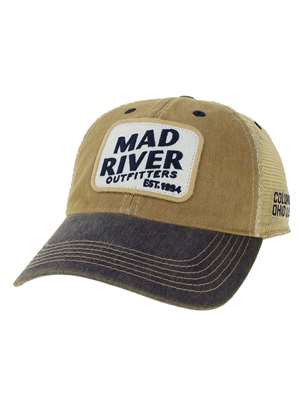 Mad River Outfitters Old Favorite Trucker Hat- dark tan/navy New Hats at Mad River Outfitters