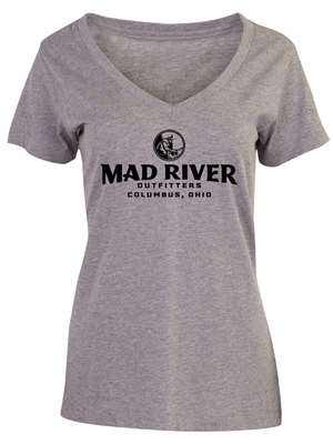 Mad River Outfitters Women's Essential Deep V-Neck T-Shirt- premium heather
