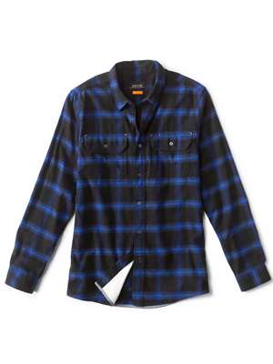 Orvis Flat Creek Tech Flannel Shirt- blue/black mad river outfitters men's shirts and tops