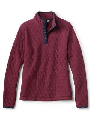 Orvis Women's Quilted Snap Sweatshirt- jam heather Women's Fly Fishing Shirts at Mad River Outfitters