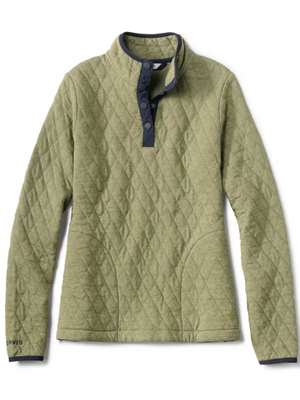 Orvis Women's Quilted Snap Sweatshirt- loden heather Women's Fly Fishing Shirts at Mad River Outfitters