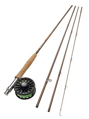 wakeman outdoors fly fishing pole 3 piece collapsible 97inch fiberglass and cork rod and ambidextrous reel combo with carry case and accessories