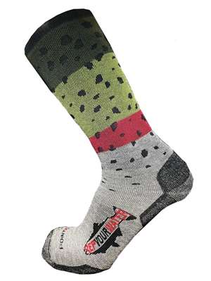 RepYourWater Rainbow Trout Socks available at Mad River Outfitters. New Socks at Mad River Outfitters