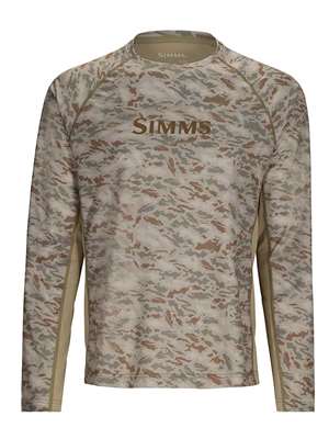 Simms Challenger Solar Crew- Ghost Camo Dirftwood Men's Fly Fishing Shirts at Mad River Outfitters