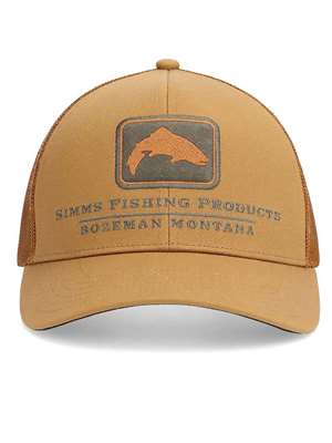 Simms Double Haul Icon Trucker Hat- trout/chestnut New Hats at Mad River Outfitters