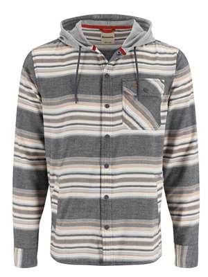 Simms Santee Flannel Hoody- black/slate blanket stripe Men's Fall Flannels 2024- our selection of Flannel Shirts at MRO