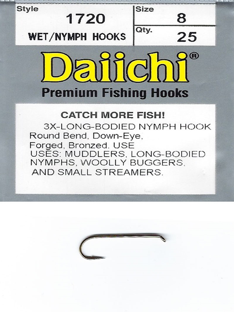 Daiichi 1720 Wet / Nymph Hook Sizes 10 - 18 - Great Feathers