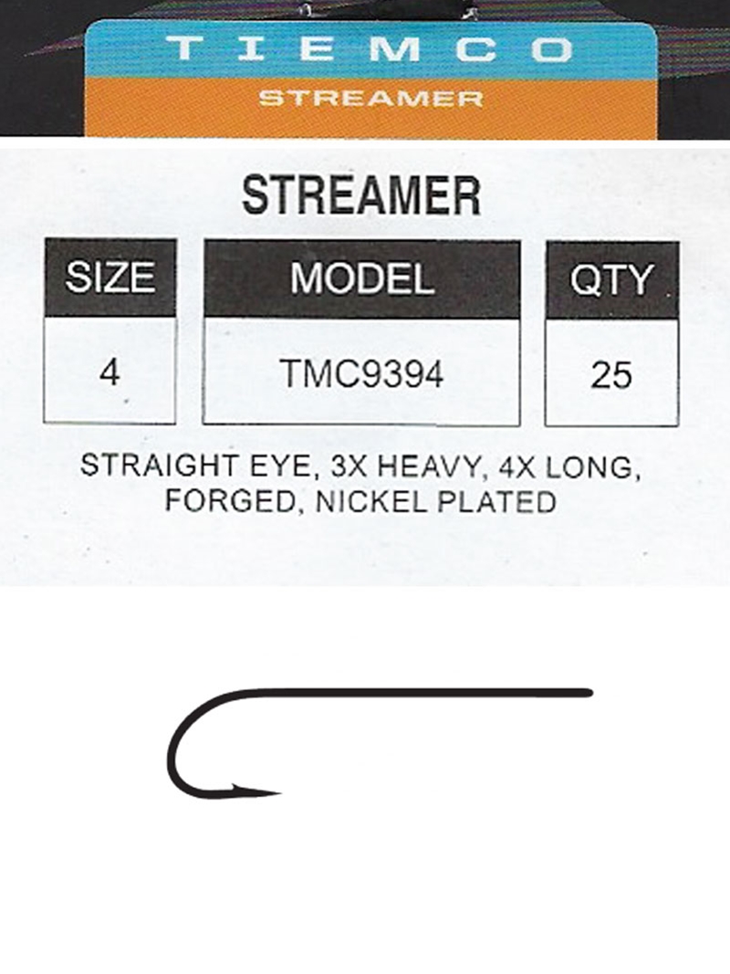 4x Streamer Hook Hook 25 Pack